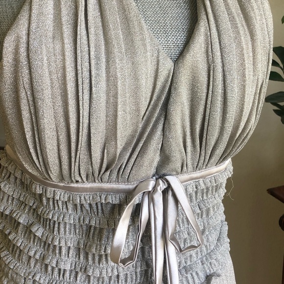 Sparkly, Silver Halter neck Dress - Picture 3 of 5